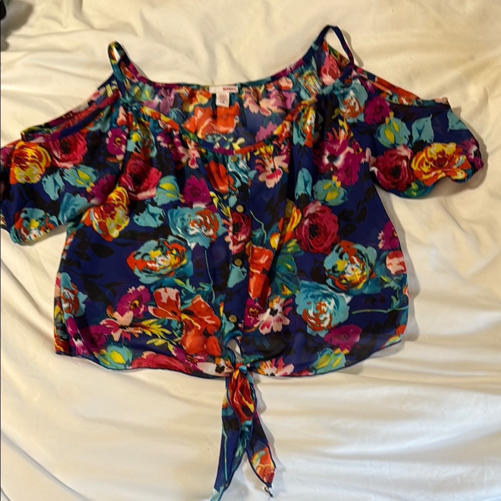 Floral Cold Shoulder Top
